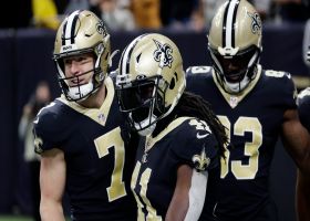 Taysom Hill rolls out to hit Alvin Kamara for speedy play-action TD