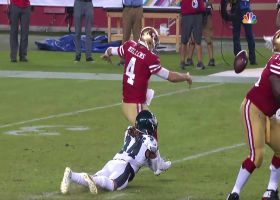Using his head! Cre'Von LeBlanc forces key fumble with helmet