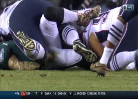 Lawrence Guy falls on fumble after Pats strip-sack Carson Wentz