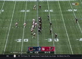 Charles Harris powers Mitch Trubisky into turf for his first Falcons sack