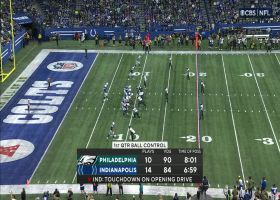 Jonathan Taylor's stiff-arm strength is evident on 11-yard run to boundary