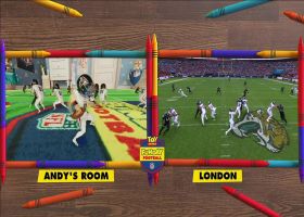 Side-by-side look at Williams' pick-six in Andy's Room and London