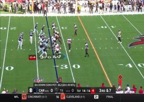 D.J. Moore snags Darnold's compromised pass for 20-yard pickup