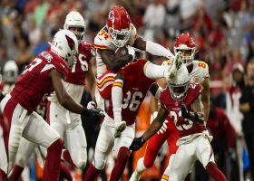 Darwin Thompson's hurdle try turns into crowd-surfing