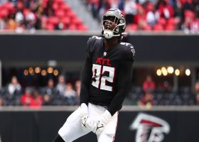 Deion Jones punches ball out for first-play fumble