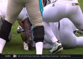Saints' D pounces on fumbled handoff to force key turnover