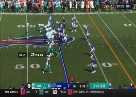 Jaylen Waddle snags Tua's pass of deflection after it's nearly picked