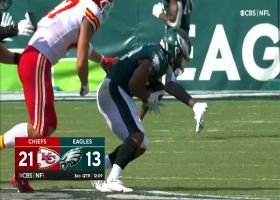 Sweat, Hargrave pressure leads to errant Mahomes pass, Eric Wilson INT 