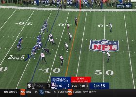 Jerry Hughes' strip-sack of Daniel Jones ends first half of Texans-Giants