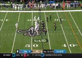 Marcus Maye locates Yiadom's batted pass for INT on Tannehill