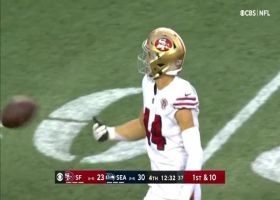 Kyle Juszczyk twists body at last moment to secure Garoppolo's tight-window pass