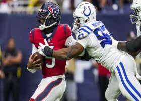 Tyrod Taylor cannot escape Al-Quadin Muhammad on huge sack