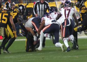 Chris Boswell recovers his own kickoff after James Pierre forces fumble