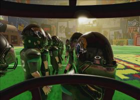 Trevor Lawrence runs onto the field in Andy's Room