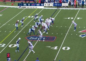 Al-Quadin Muhammad bursts through line for 10-yard sack on Kyle Allen