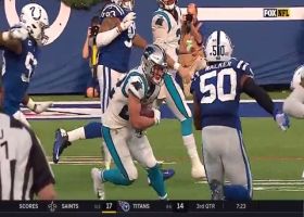 Will Grier shows poise with third-down check down to McCaffrey to move chains