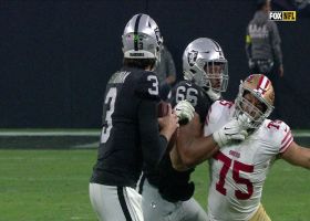 Stidham's 21-yard strike to Hollins gets Raiders near midfield at two-minute warning