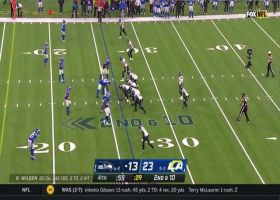 Wilson's pass to Lockett is broken up in the end zone by Darious Williams