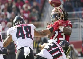 Qadree Ollison forces popcorn fumble on 49ers' opening kickoff return