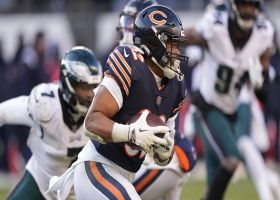 Fields escapes would-be sack to deliver pass to Montgomery for 21-yard gain
