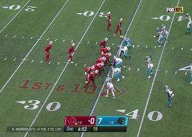 Kyler Murray delivers a strike to Marquise Brown for 21 yards