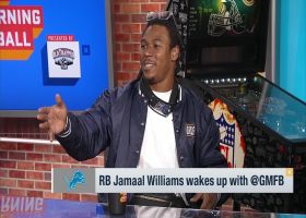 Jamaal Williams reacts to breaking Barry Sanders' Lions TD record, previews Super Bowl