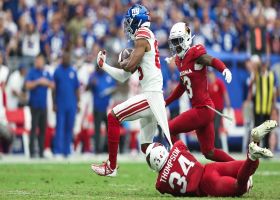 Darius Slayton’s 29-yard grab ends with jersey-grabbing tackle