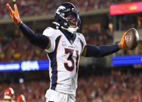 Patrick Mahomes' fifth INT of 2023 goes to Justin Simmons at goal line