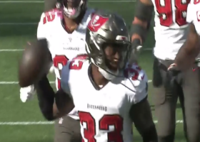 Jordan Whitehead corrals INT on Cam Newton's desperation heave