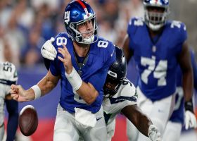 Mario Edwards strip-sacks Daniel Jones deep in Giants territory for Jordyn Brooks' takeaway