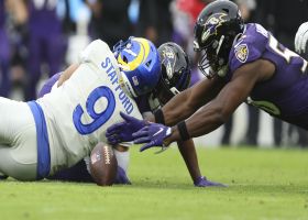 Ravens defense swarms, strip-sacks Stafford in red zone