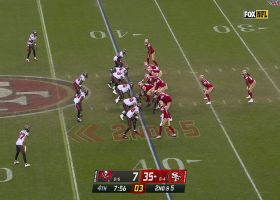 Jordan Mason gashes Bucs for 18 yards through cutback lane