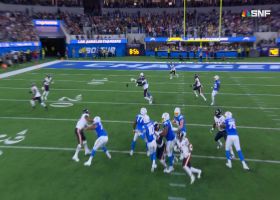 Khalid Kareem nearly picks off Herbert's throw over middle