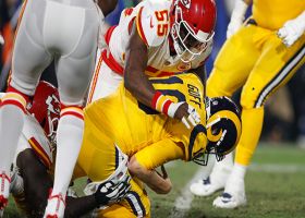 Chiefs' D swarms Goff to force game's first turnover