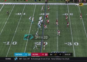 Damontae Kazee covers major ground on sprinting INT