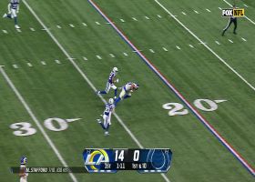 Stafford dots Higbee up the seam for 33-yard gain into red zone