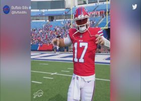 Josh Allen channels Jim Kelly, rocks red Bills helmet in Highmark Stadium