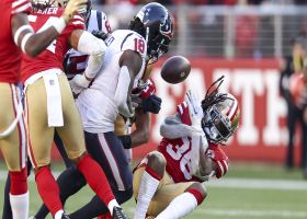 Marcell Harris snags interception vs. Davis Mills, nearly fumbles it back on return