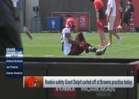 Grant Delpit carted off field at Browns camp Monday