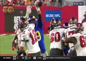 Aaron Donald bats down Brady's pass on third-and-12 to force Bucs punt