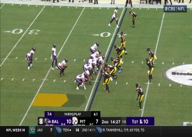 Gus Edwards cuts it outside for 16-yard rush