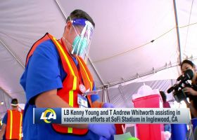 Andrew Whitworth, Kenny Young discuss assisting vaccination efforts at SoFi Stadium