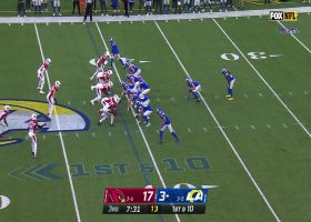 Higbee has all kinds of room to roam on 25-yard catch via TE screen