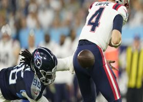 Titans recover Zappe's fumble after Denico Autry's strip-sack near 5-yard line