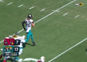 Wingard guards the end zone well to pick off Murray's deep launch