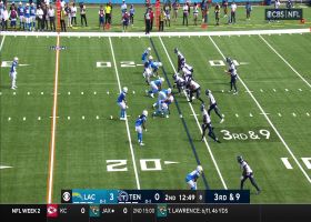 Morgan Fox pins Titans deep in their own territory via 13-yard coverage sack