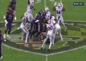 Jordan Poyer comes down with Lamar Jackson's pop-fly INT