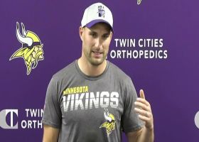 Kirk Cousins speaks during the Vikings' first day of voluntary offseason workouts