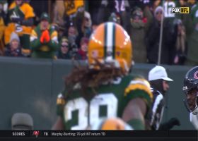 Big-man INT! Dean Lowry hauls in Trubisky pass after juggle