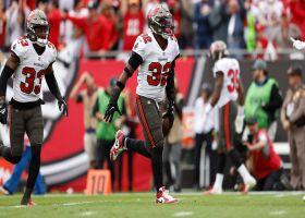 Mike Edwards reads Hurts' end-zone heave for sideline INT